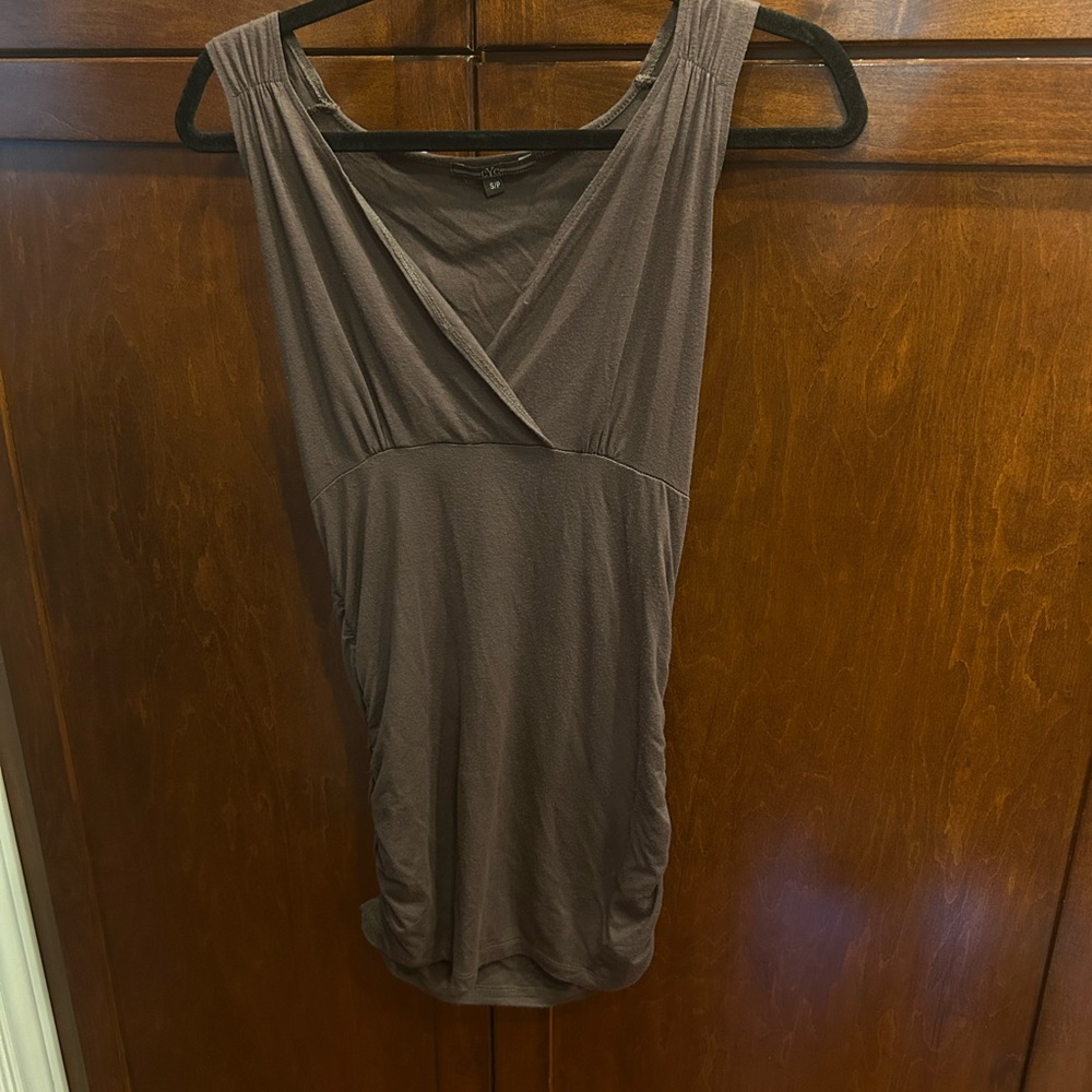 Brown Sleeveless ruched top Size small- Vintage - Size: Small